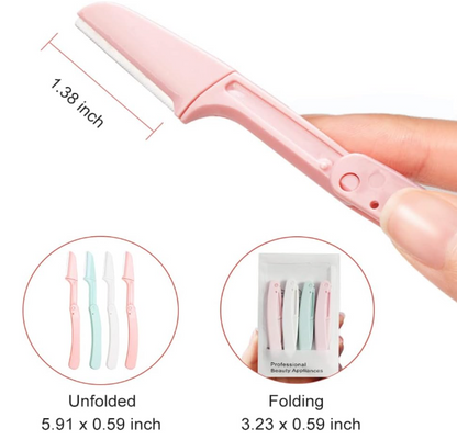4 PCS Face Razors for Women, Dermaplaning Blades for Face, Eyebrow Razor Shaper, Lady Face Shavers for Women, Facial Hair Peach Fuzz Remover
